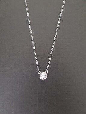 Sterling Silver CZ Pendant Necklace